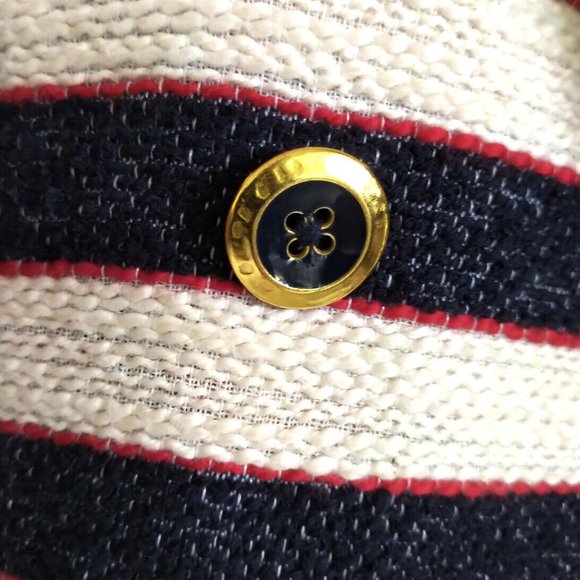 Cabi Cruise Navy Cream Red Striped Nautical Jacket 6 - Picture 10 of 11